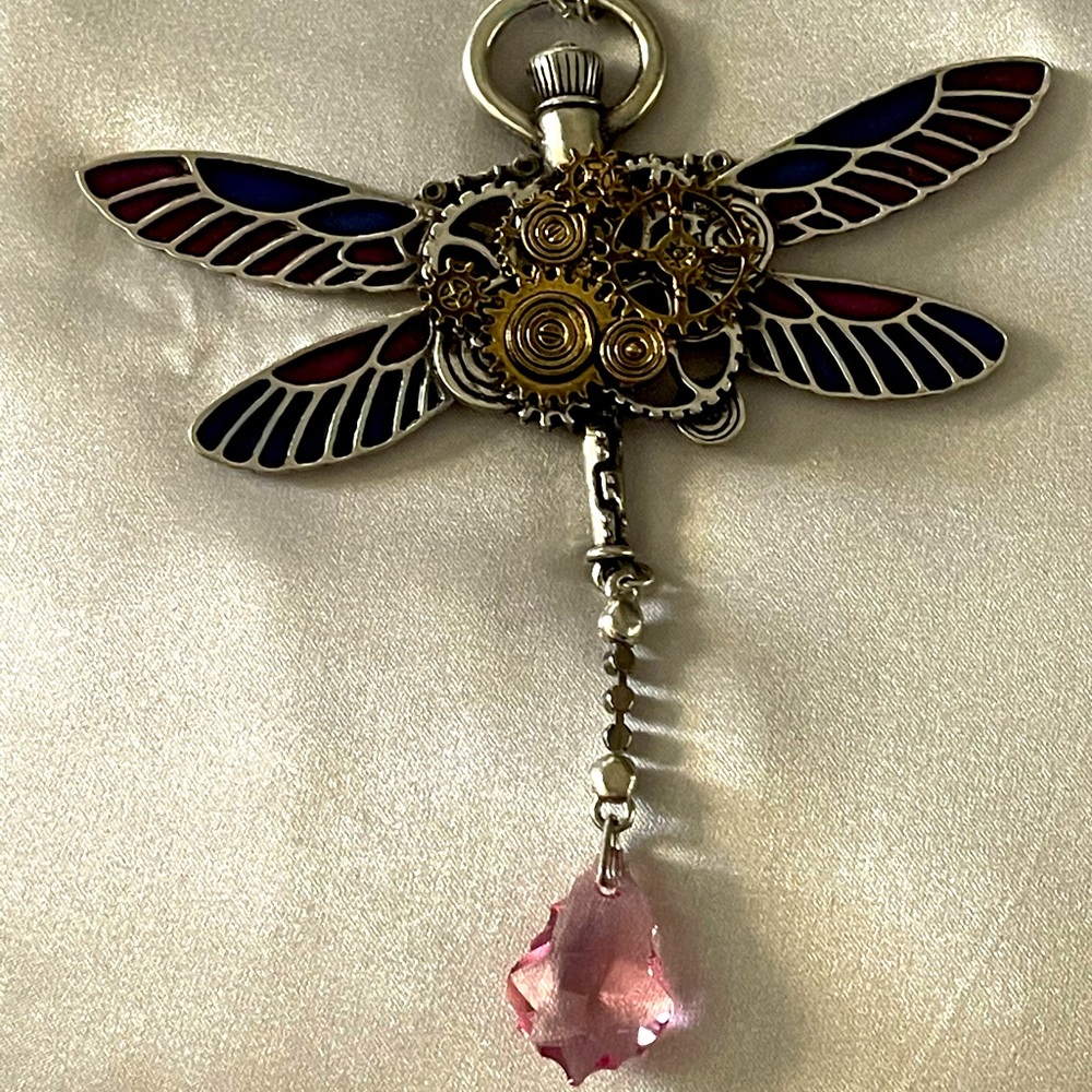 Alchemy Enamel & Swarovski Dragonfly Necklace
